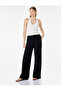 Viscose Comfortable Fit High Waist Lace-Up Wide Leg Pants