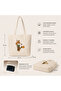 Ihlamur Tilki Printed 100% Organic Cotton Gabardine Gusseted Canvas Tote Bag - 3