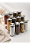 H'Ola 12' Li Vacuum Sealed Metal Lid Thick Glass Labeled Spice Jar Set -14*6 Cm-300 Ml-Labeled - 2