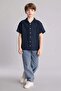 Regular Fit Apaş Collar Flowy Fabric Short Sleeve Shirt for Boys H5646A826Sm - 2