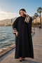 Ferace Abaya with Sequin Stripe Details on the Sleeves, Size 40-56. - 3