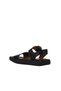 Black Khv Leather Women's Wedge Heeled Sandals 01Wy1002 - 5