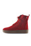 Red Suede Women's Flat Boots 01Wt3001 - 3