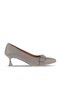 Gray Leather Women's Heeled Shoes 01Wa1305