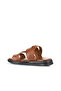 Tan Leather Men's Flat Sandals 25Ms2236 - 4