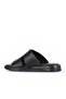 Black Leather Men's Flat Slippers 25Mt2488 - 4