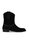 Black Suede Women's Flat Boots 30Wb25526