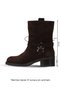 Brown Suede Women's Heeled Boots 39Wb1430 - 3