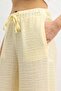 Yellow Adjustable Leg Draped Women's Trousers - 8