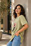 2-Pack Light Green and White Short Sleeve Cotton Combed T-Shirt Blouse Relaxed Fit Printed Flowy Summer Wear - 3