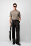 Beige Premium Textured Men's Knitwear T-Shirt