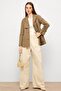 Short Trench Coat with Cape Detail and Pleated Back, Water Repellent Feature Mink 6772 - 5
