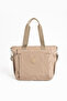 Sn 4017 water-resistant multi-compartment crinkle bag shoulder bag beige - 4