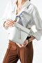 Tn-100 Women's Shoulder Bag Handbag Crossbody Bag White-Grey - 2
