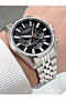 Functional Silver-Black Color Sapphire Glass Steel Band Steel Case Men's Wristwatch 1194Mr
