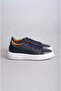 Select 2501 genuine leather men's sneakers shoes navy blue - 4