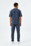 Men's Smoked Short Sleeve Oversize Combed Cotton Tracksuit Set - 2