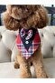 Red and White Small Breed Plaid Dog Bandana with Bow Tie Vera Paws – Stylish Tuxedo Design Accessory - 3