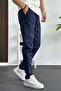 Men's Slim Fit Slim Linen Trousers Navy Blue Edw114 - 2
