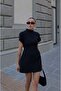 Black Tulip Sleeve Dress with Back Detail