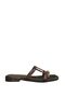Vensia Flat Sole Flip Flops with Accessory Detail Women's Slippers Genuine Leather - 6