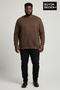 Men's Plus Size Crew Neck Sleeves and Hem Ribbed Slim Sweatshirt Spr26Bsw956