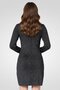 Women Metallic Bodycon Dress, Black - 2