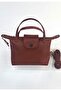 Genuine Leather, Handmade, 2 Compartments, Pockets, Women'S, Hand and Shoulder Bag - 7