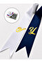 Navy Blue and White Letter Printed Bride and Groom Jewelry Ribbon