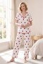 Bürümcük Knitted Short Sleeve Women's V-Neck Pajama Set - 2