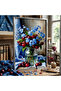 500 Piece Puzzle Cherry and Blue Flowers Still Life # 261 - 6