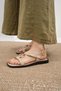 Agnes Skin Color Women's Sandals with Metal Accessories - 4