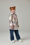 Girl's Hooded Raincoat Blue Pink Floral with Zipper 9260 - 3