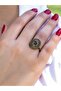 Natural Stone Amethyst Round Natural Stone Antique Model Women's Adjustable Ring Euy70Amt - 2