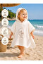 Teddy Bear Embroidered 100% Cotton Muslin Ecru Pareo Towel - Baby & Kids Beach and Bath Poncho (0-2 Years) - 3