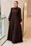 Lace Detailed Balloon Sleeve Evening Dress