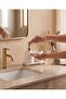 Natural White Marble 3-Piece Bathroom Set with Gold Liquid Soap Dispenser and Toothbrush Holder Bathroom Accessories - 3
