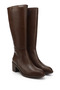 Women's Brown Zippered Thick Heeled Genuine Leather Boots - 3
