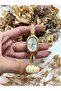 Oval Design Hook Lock Gold White Dial Women's Wristwatch - 2