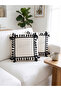 2-Pack |   100% Cotton Buldan Handmade Black Pompom Tasseled Natural Zipperless Pillow Cover - 5
