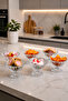 6 Pieces Footed Crystal Glass Turkish Delight Bowl Snack Bowl Presentation Bowl - 3