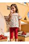 Strawberry Patterned Set for 2-5 Years - Ecru - 6