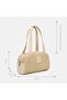 Women's Beige Knitted Detailed Logo Shoulder Bag - 7