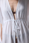 White Floral Tie Detail Kimono - 4