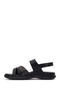 Women's Black Strappy Thick Sole Comfort Sandals 26Sfe463718 - 3