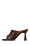 Women's Brown Heeled Leather Slippers 26Sfd133018 - 3