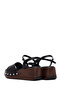 Women's Black Ankle Buckle Wedge Heeled Sandals 26Sfe475718 - 7