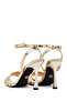 Women's Gold Ankle Buckle High Thin Heeled Metallic Sandals 26Sfe499932 - 7