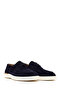 Men's Navy Blue Lace-Up Suede Leather Casual Shoes 26Sfd610510 - 2