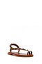 Women's Brown Flip-Flop Sandals with Stones 26Sfe481218 - 8